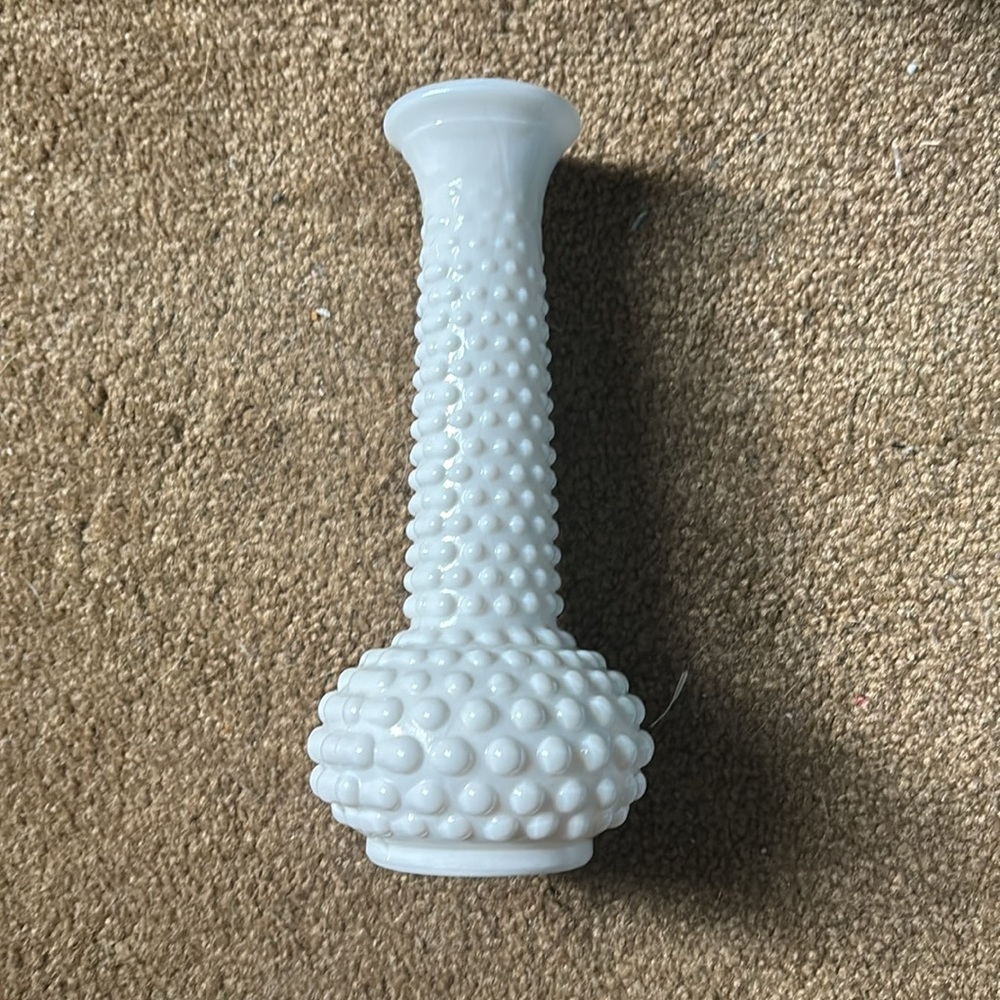 Vintage E.O. Brody Co Milk Glass Bulb Vase | Floral Bud Vase